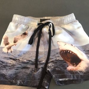 Molo shark swimming trunks. Super fast drying.